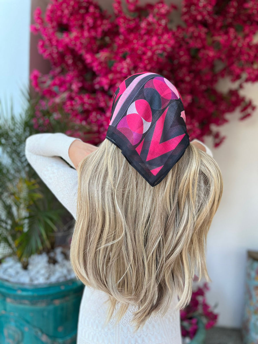 The Scarf Bar Pucci Inspired Fushia Art Deco Bandana
