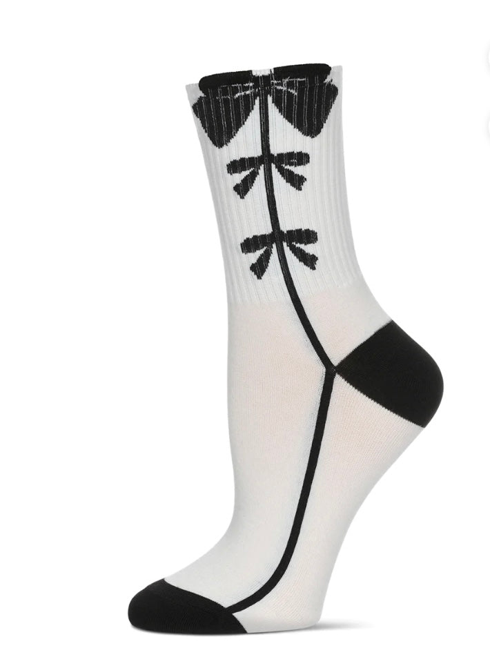 Memoi Bow Trio Crew Socks
