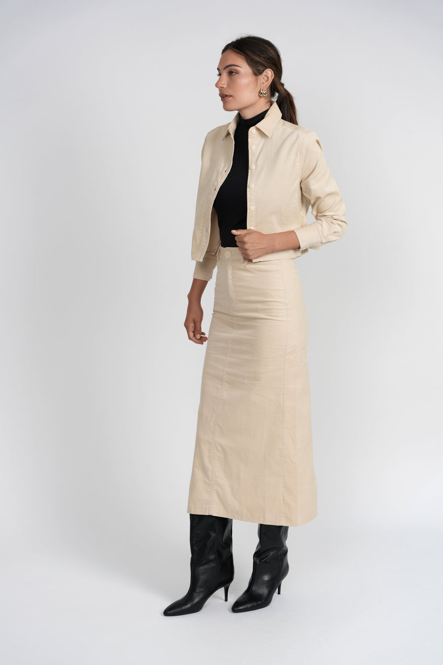 Luum Vivian Button Corduroy Top(coordinating skirt)
