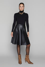 Apparalel Concord Black Leather Skirt