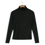 Point Long Sleeve Rib Basic Turtleneck