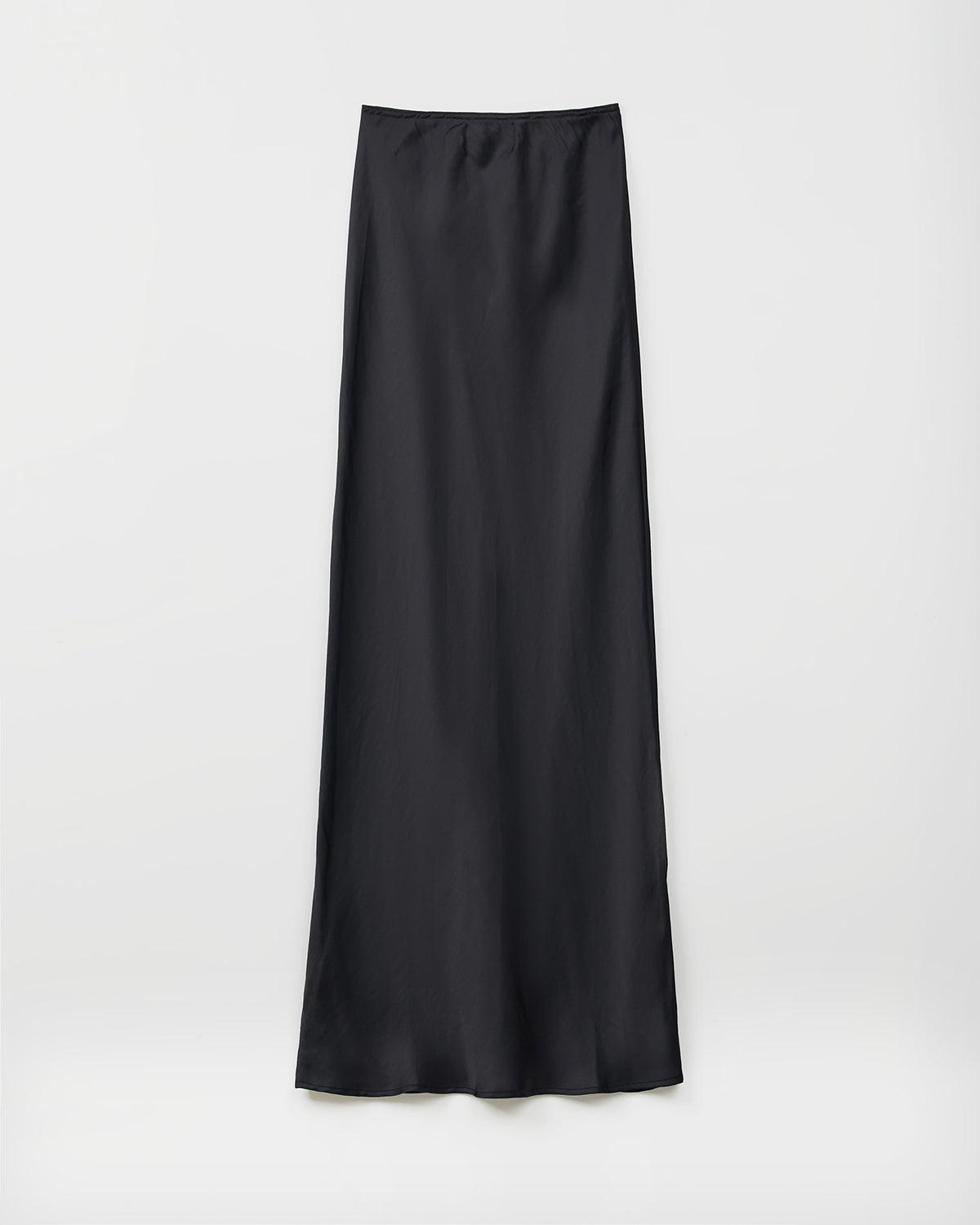 Mima Rosso Black Satin Slip Skirt