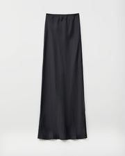 Mima Rosso Black Satin Slip Skirt
