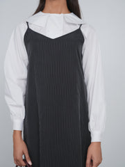 Point Brushed Aline Black Pinstripe Maxi Jumper