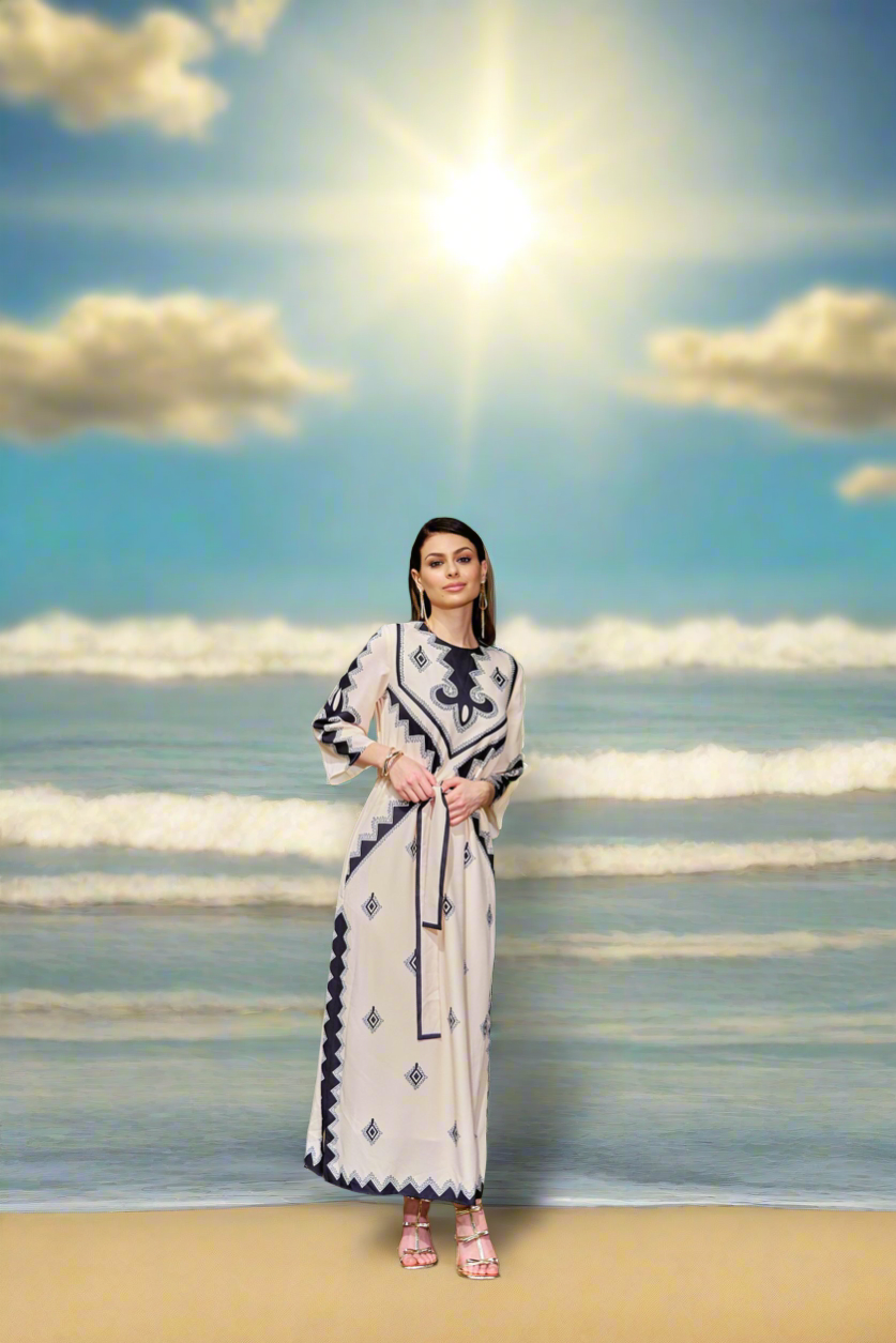 Esteem Black and White Caftan