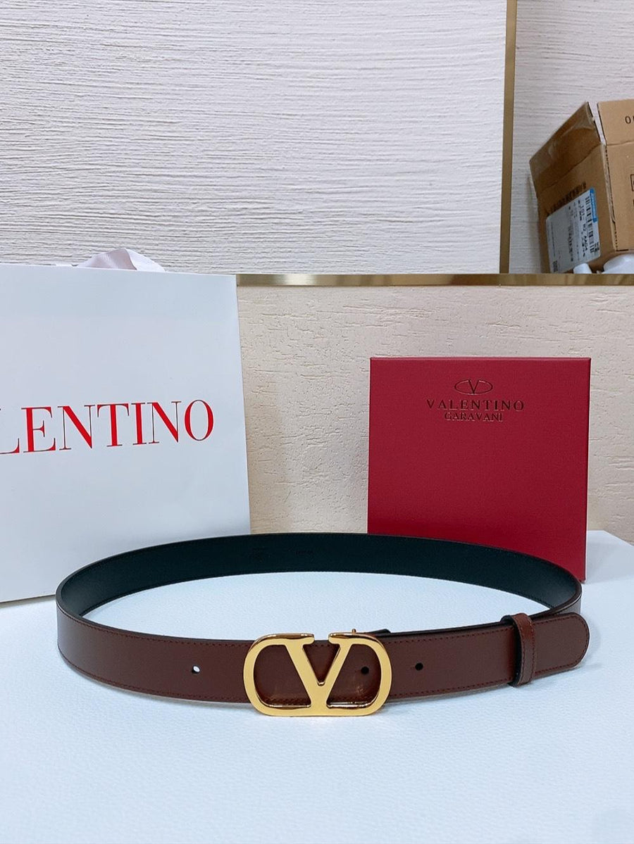 Valentino brown logo belt