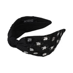 MiZ Black Cluster Black and White Beaded Headband