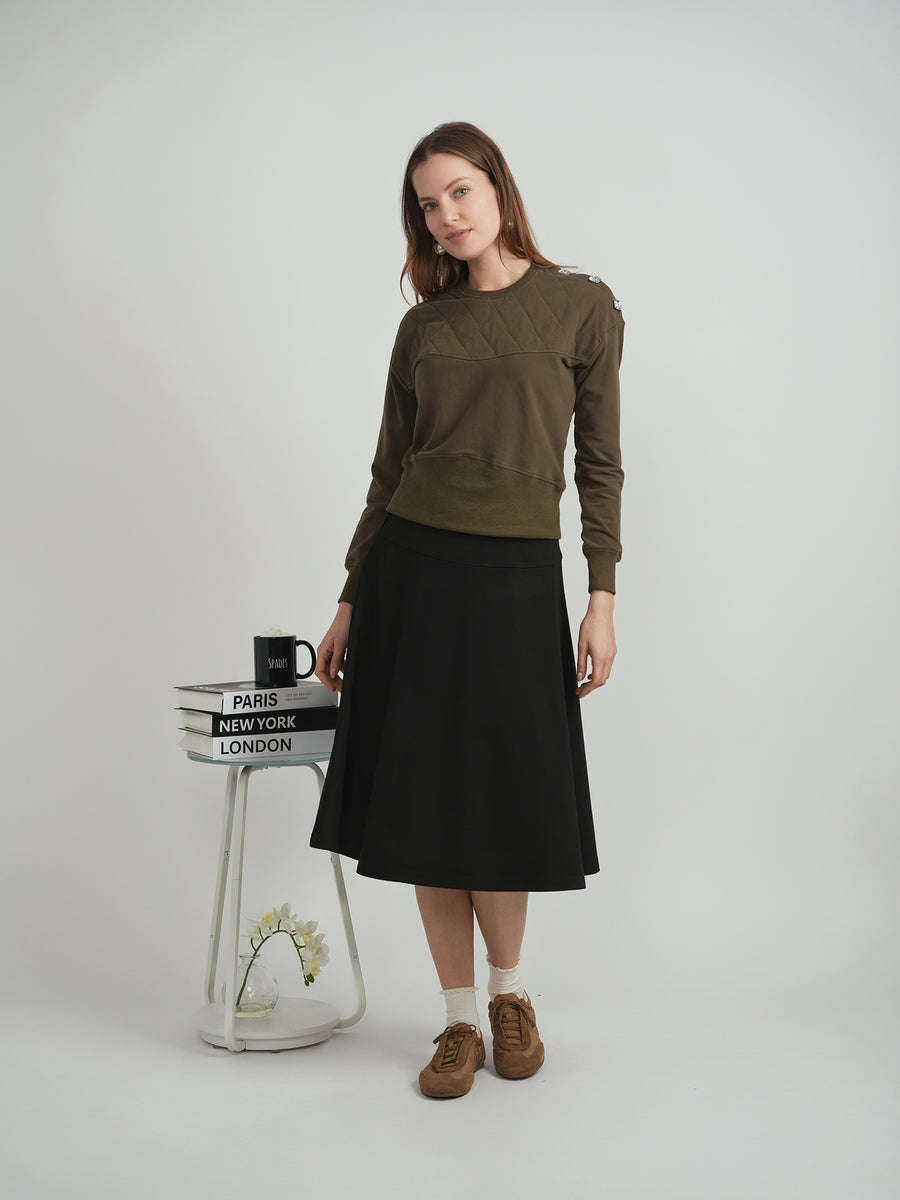 Spades Olive Rib Combo Sweatshirt