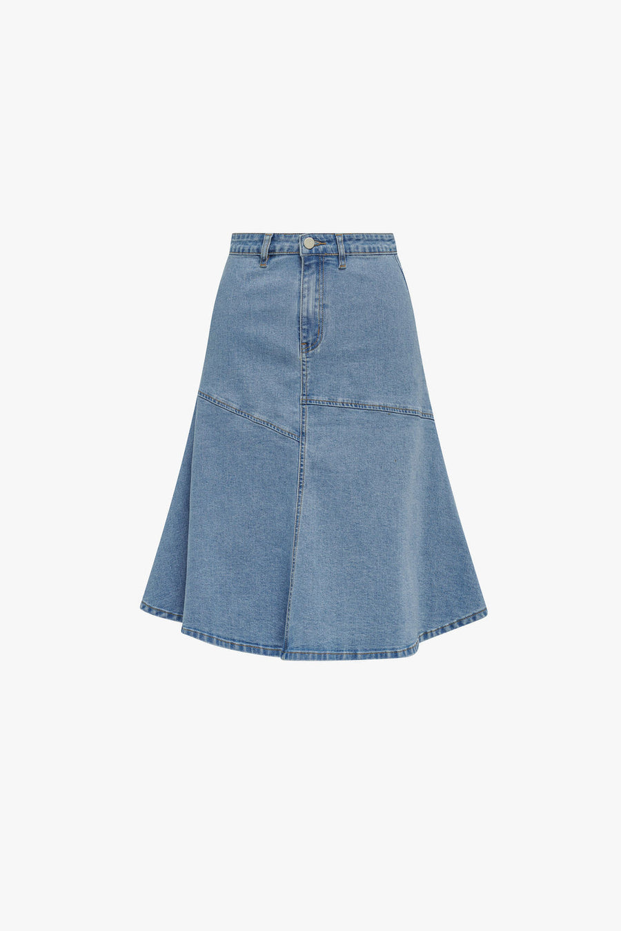 Adina Drop Hem Denim Skirt 25”