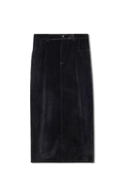 Point Ribbed Velour Maxi Skirt(coordinating jacket)