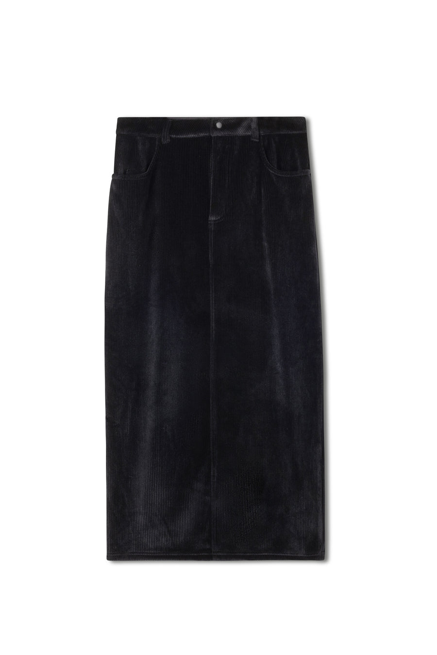 Point Ribbed Velour Maxi Skirt(coordinating jacket)