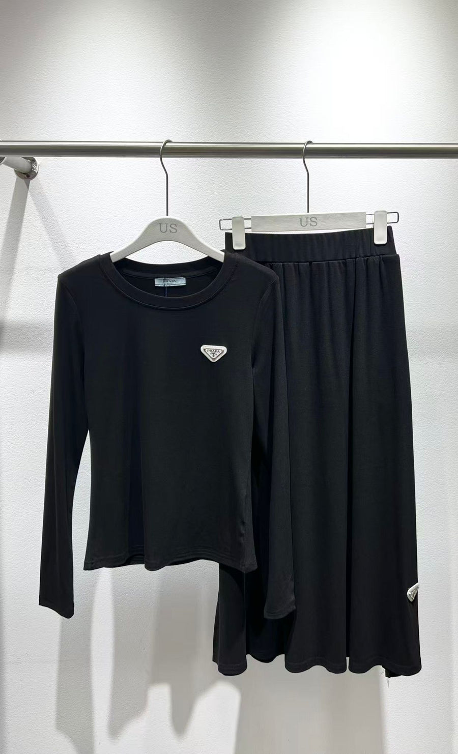 Prada Black two piece set with white logo