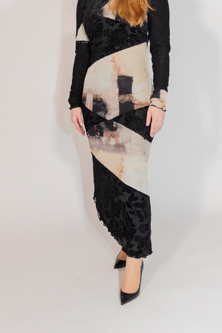 Nina Color Block Maxi Dress