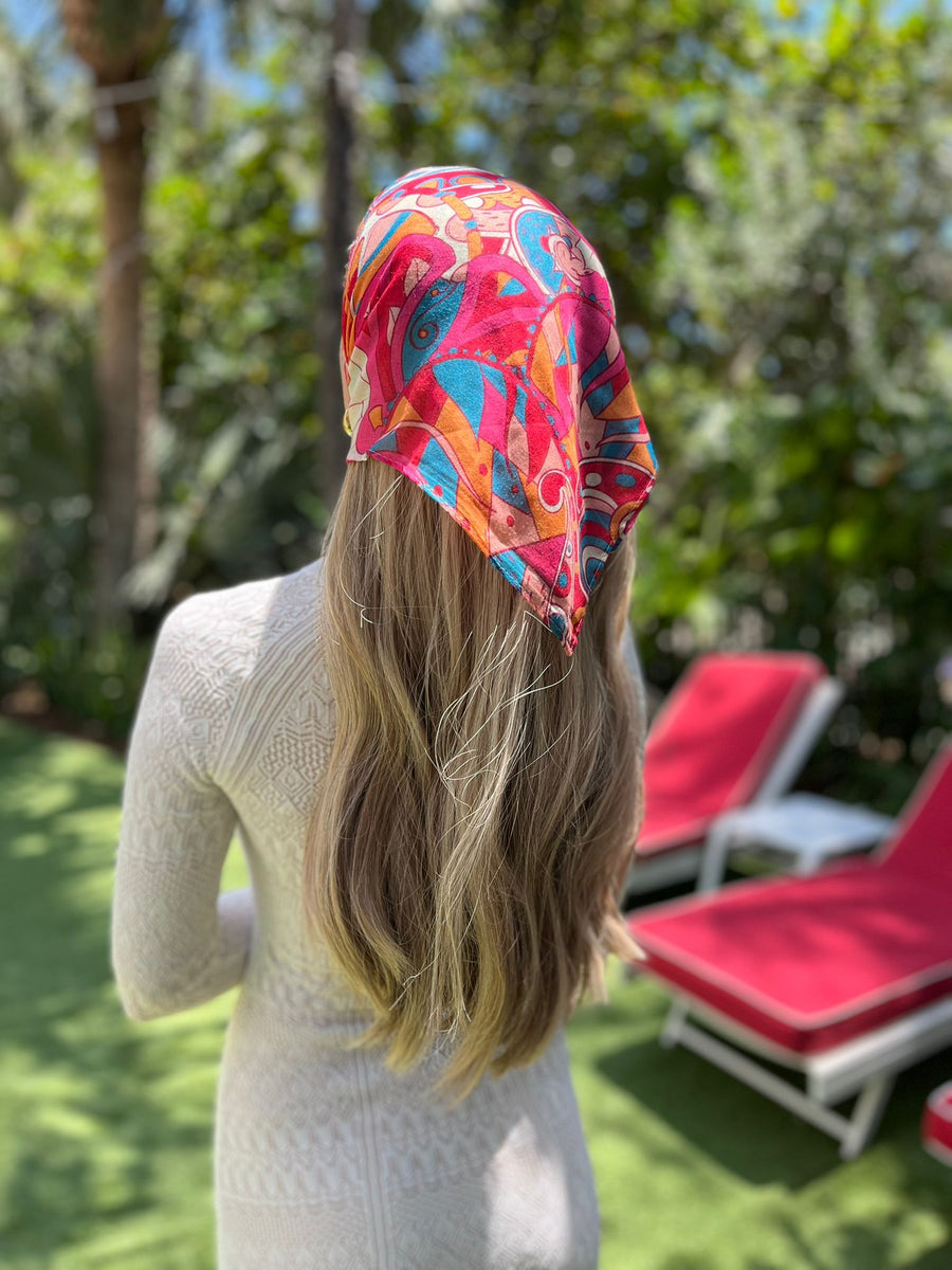 The Scarf Bar Pucci Inspired Sunset Sorbet Bandanna