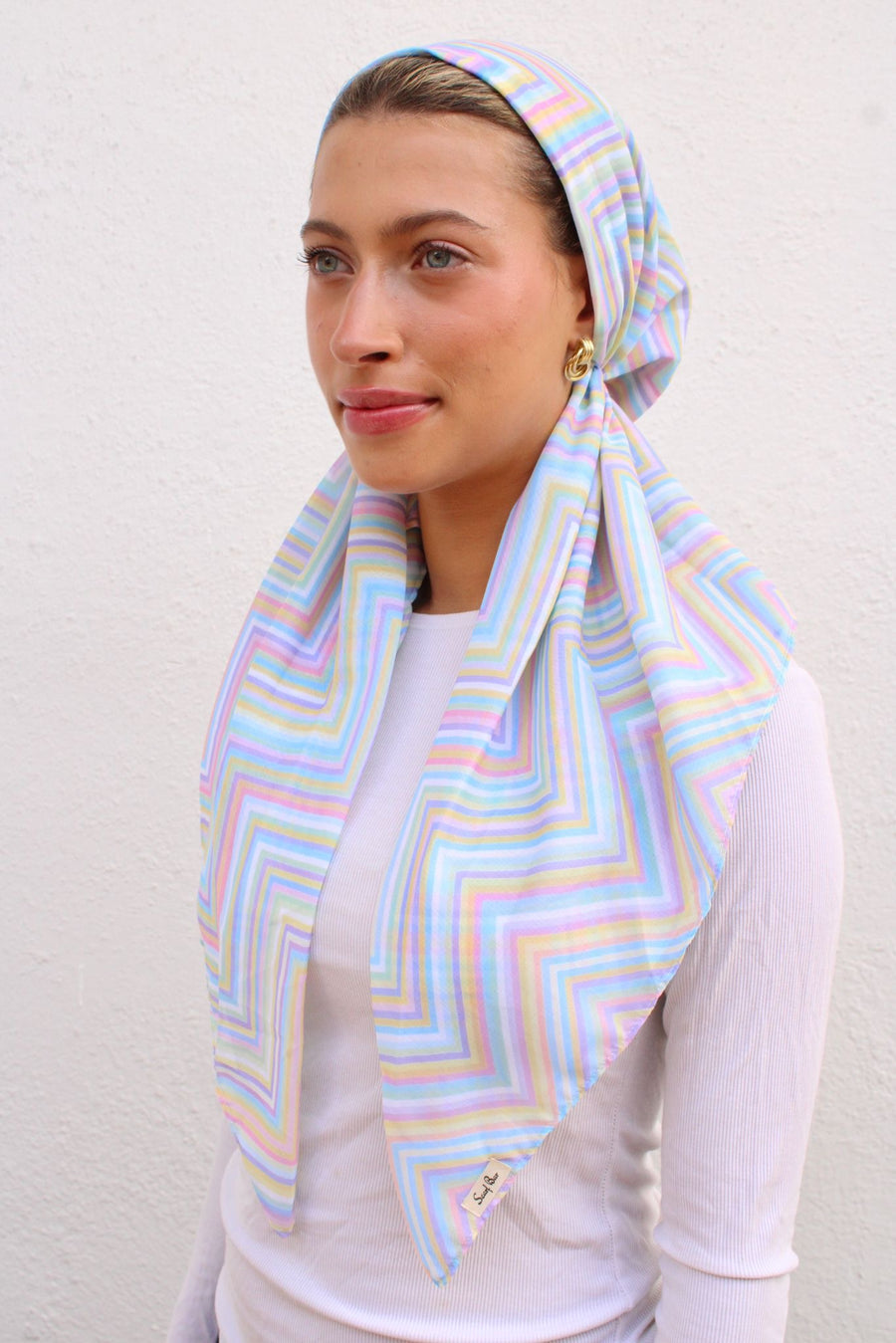 The Scarf Bar Electric Chevron Pre Tied with Velvet Grip