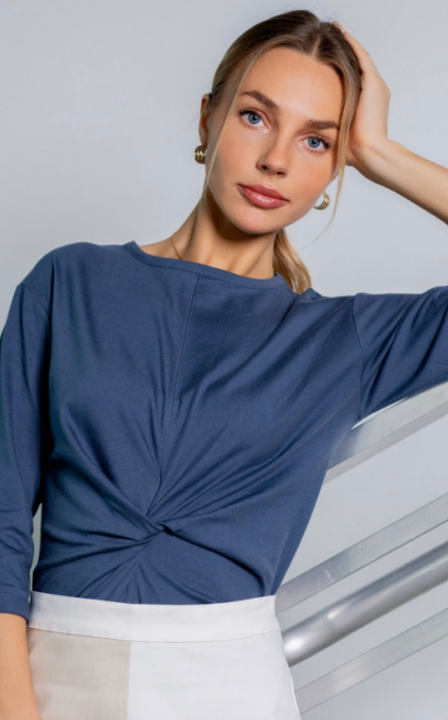 Luum Reese Knot Cotton T Shirt Top