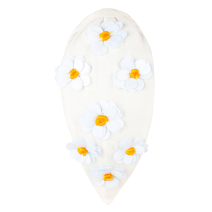 MiZ White Daisy Beaded Headband