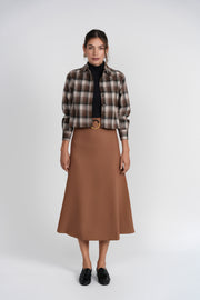 Luum Poppy Brown Plaid Button Down Shirt