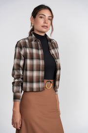Luum Poppy Brown Plaid Button Down Shirt