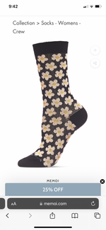Memoi Vintage Sweet Daisy Crew Sock