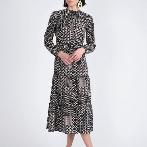 AC +Co Abstract Belted Dress