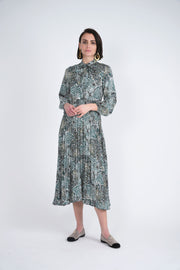EUX Accordion Pleated Midi Dress