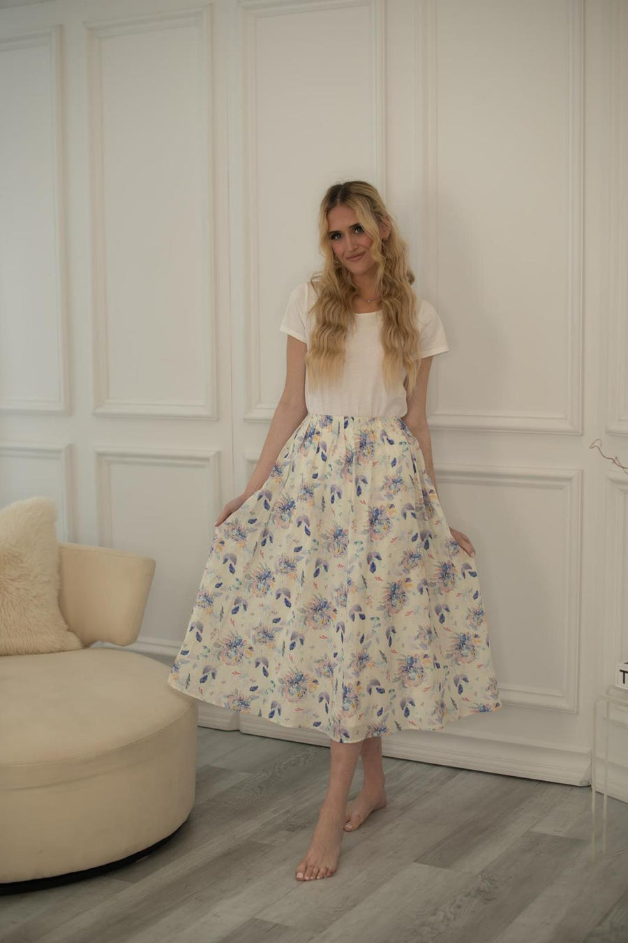 Esteem Button Down Midi Skirt