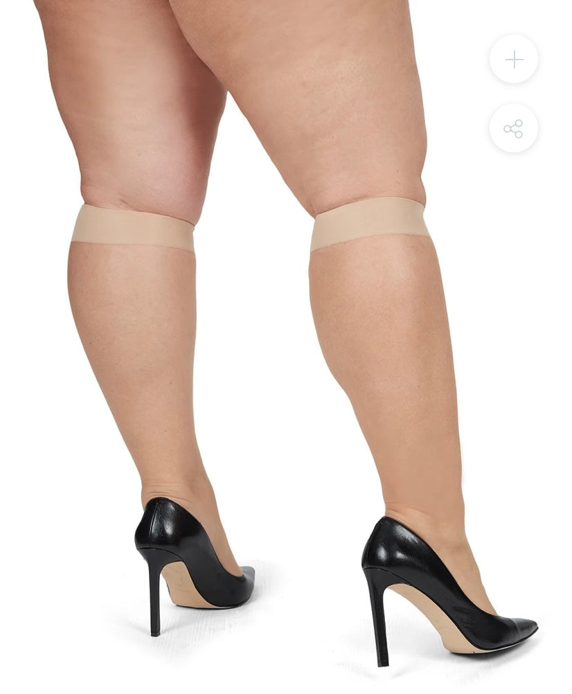 Memoi Curvy Silky Sheer 2 Pair Pack Knee High 4210
