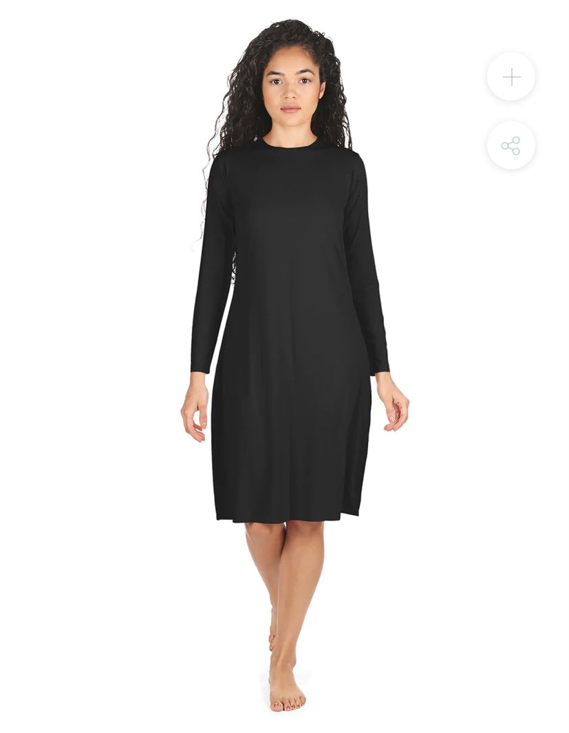 Memoi Long Sleeve Bonded Slip Dress CSP503-42”