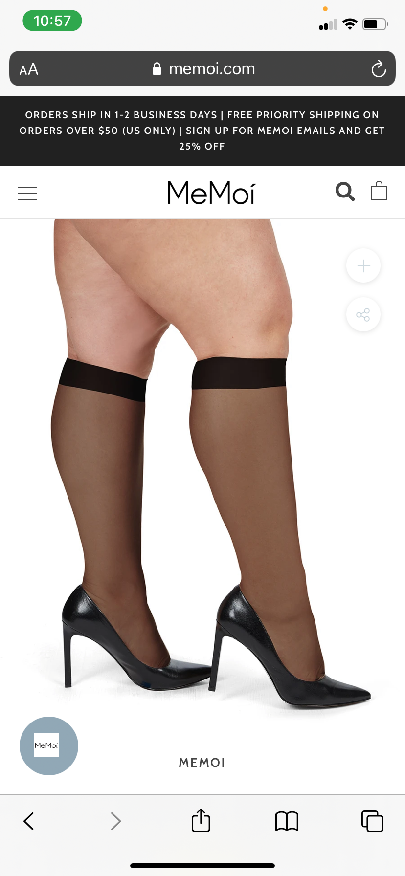 Memoi Curvy Silky Sheer 2 Pair Pack Knee High 4210