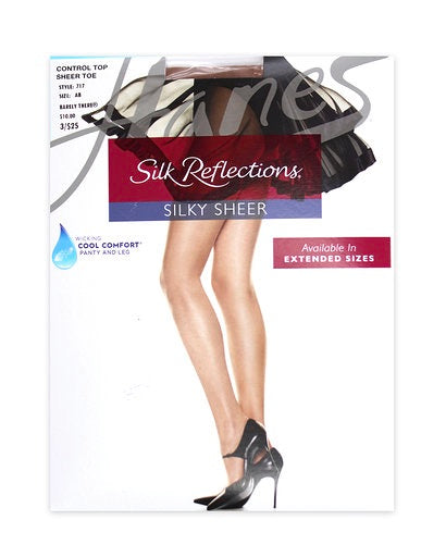 Hanes Silk Reflections Control Sheer Toe Pantyhose 717