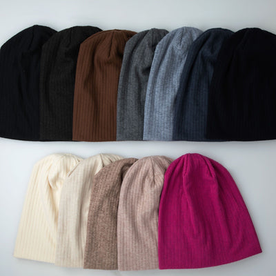 Tal Cashmere Ribbed Beanie