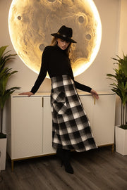 Byrd Black and White Plaid Skirt