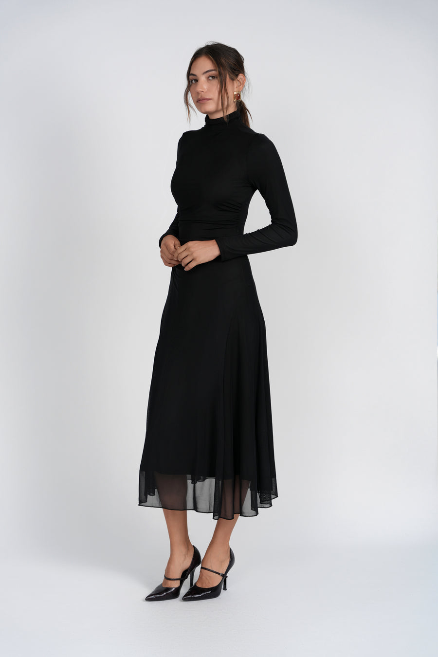 Luum Delilah Mesh Maxi Dress with Bias Cut