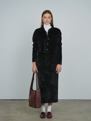 Point Ribbed Velour Jacket(coordinating skirt)