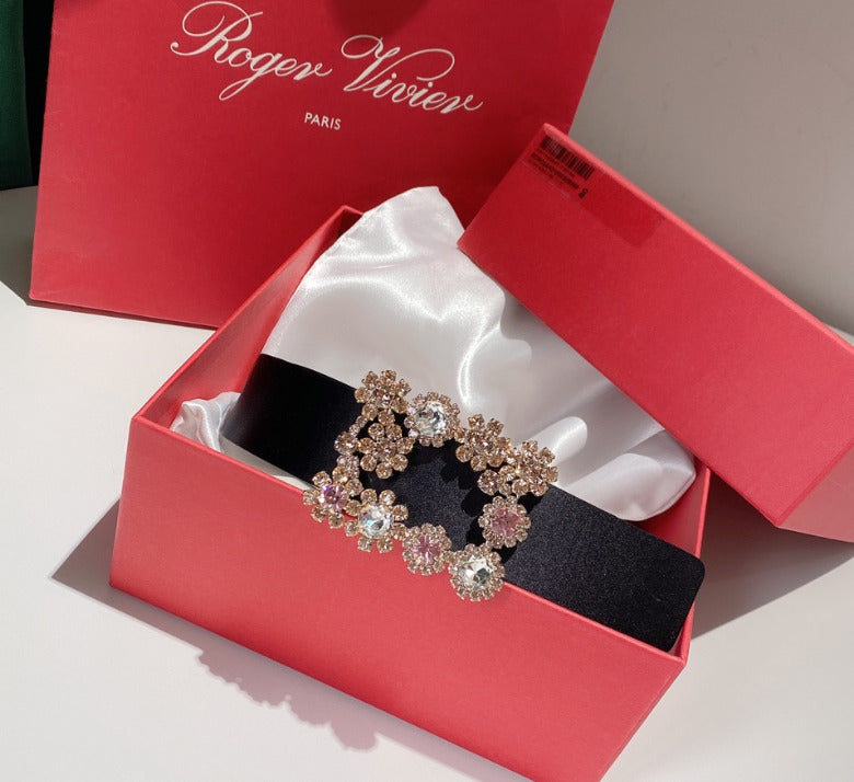 Roger Vivier Rhinestone Black Belt