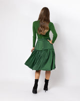 Nina Green Knit Satin Dress