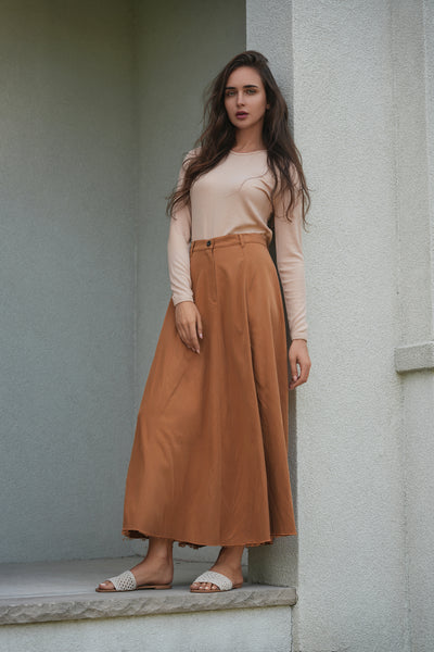 Faves Cotton Aline Maxi Skirt