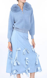 Beulah Light Blue Bows Skirt