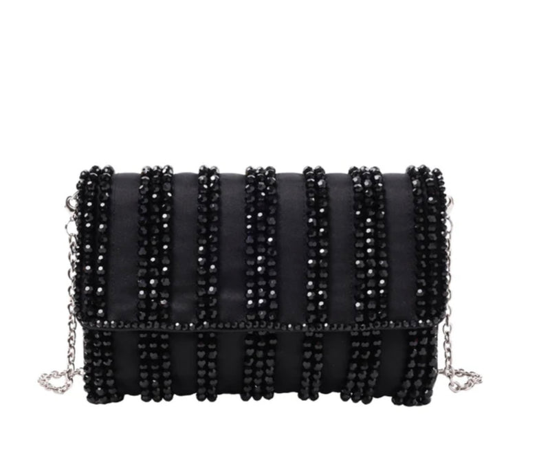 Sondra Roberts Metallic Beaded Flap Clutch