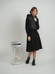 Juli Black Quilted Combo Jacket