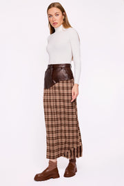 Nina Reimagined Brown Plaid Skirt