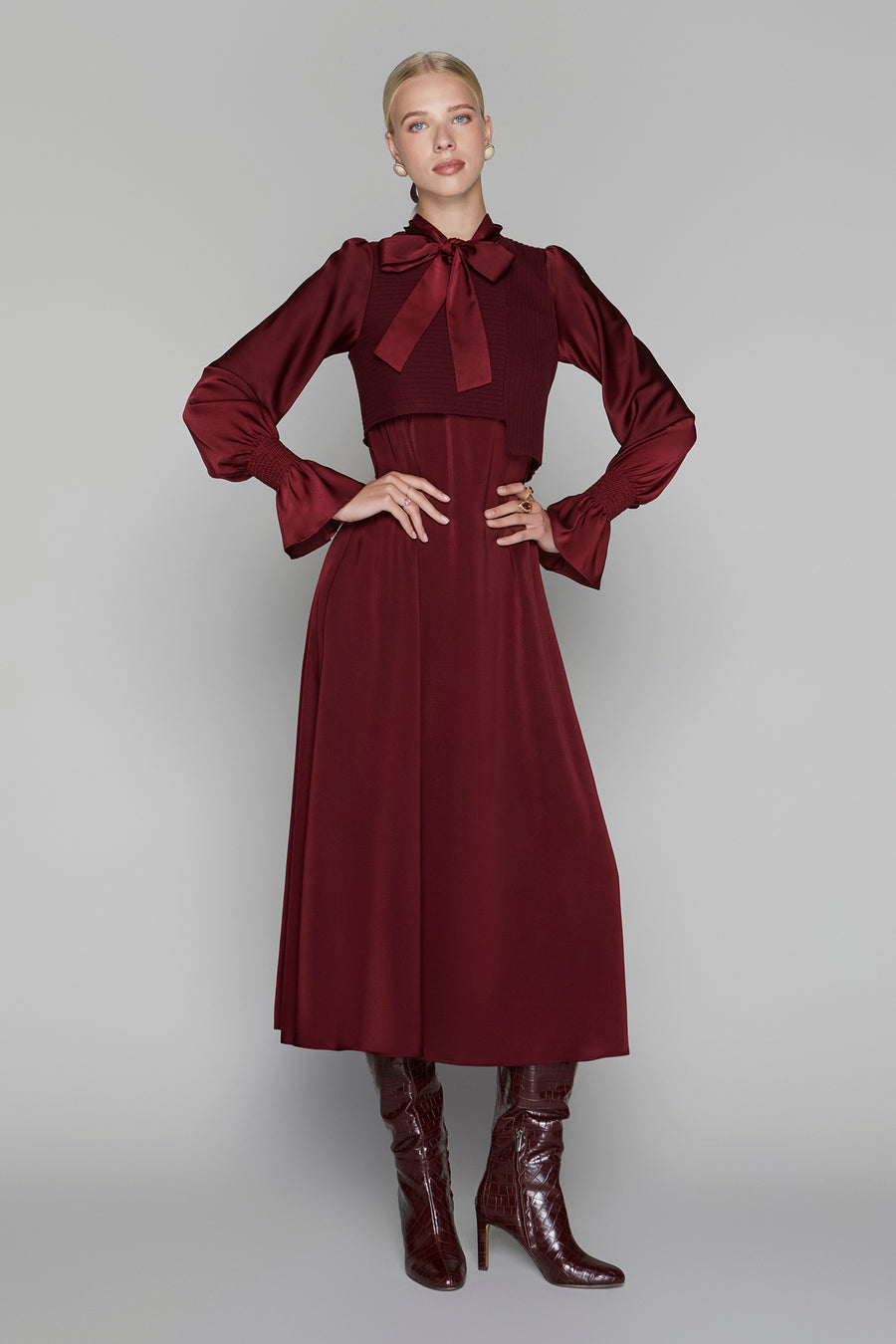 Apparalel Claremont Dress in Merlot