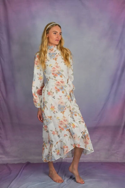 Esteem Blair Floral Linen Wrap Dress