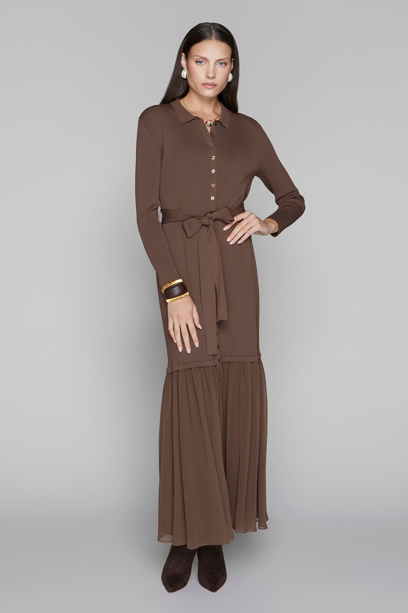 Apparalel Harlow Dress in Walnut