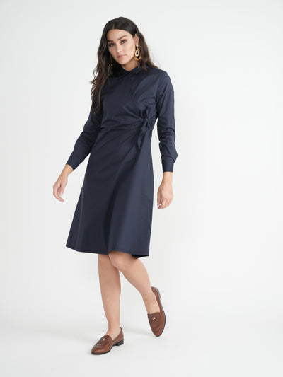 EUX Cotton Wrap Shirt Dress