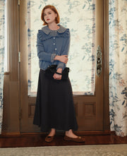 Point Fine Knit Ruffle Cardigan