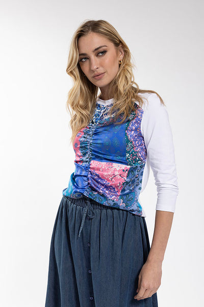 Latitude Paisley Silk Front Top