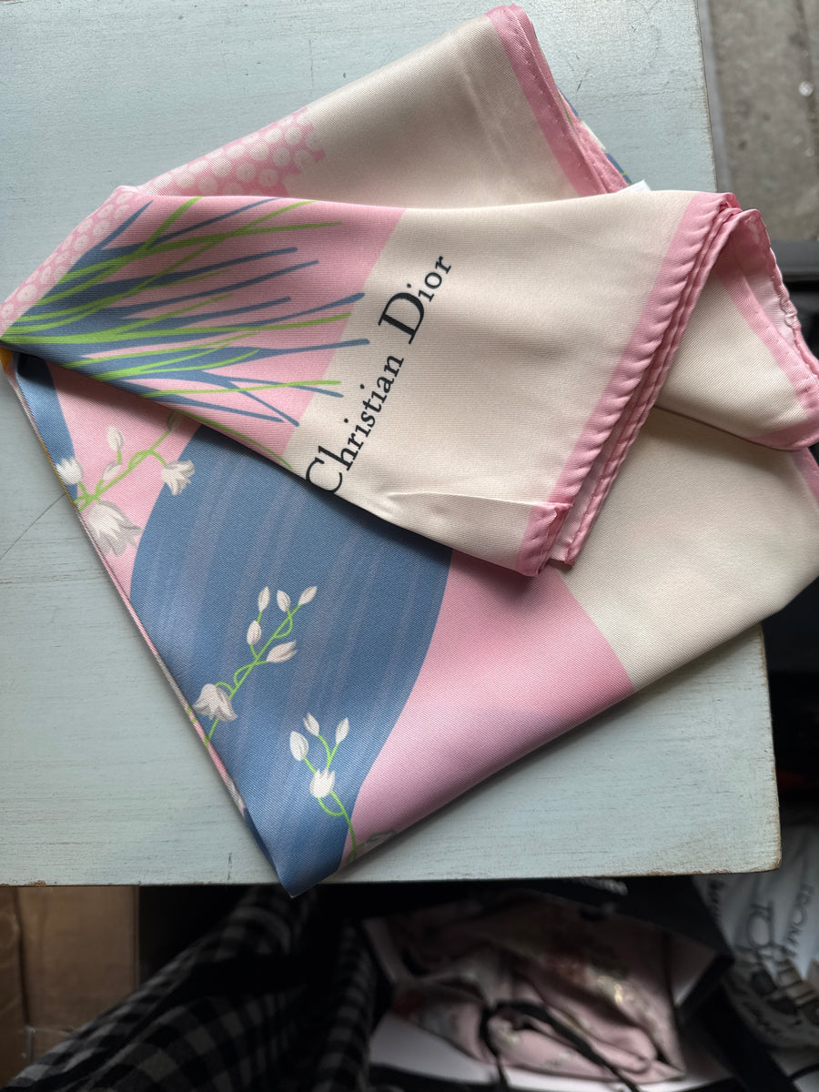 Dior Bouquet Pink Silk Scarf