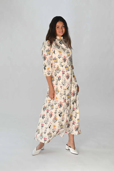 Static Floral Satin Dress